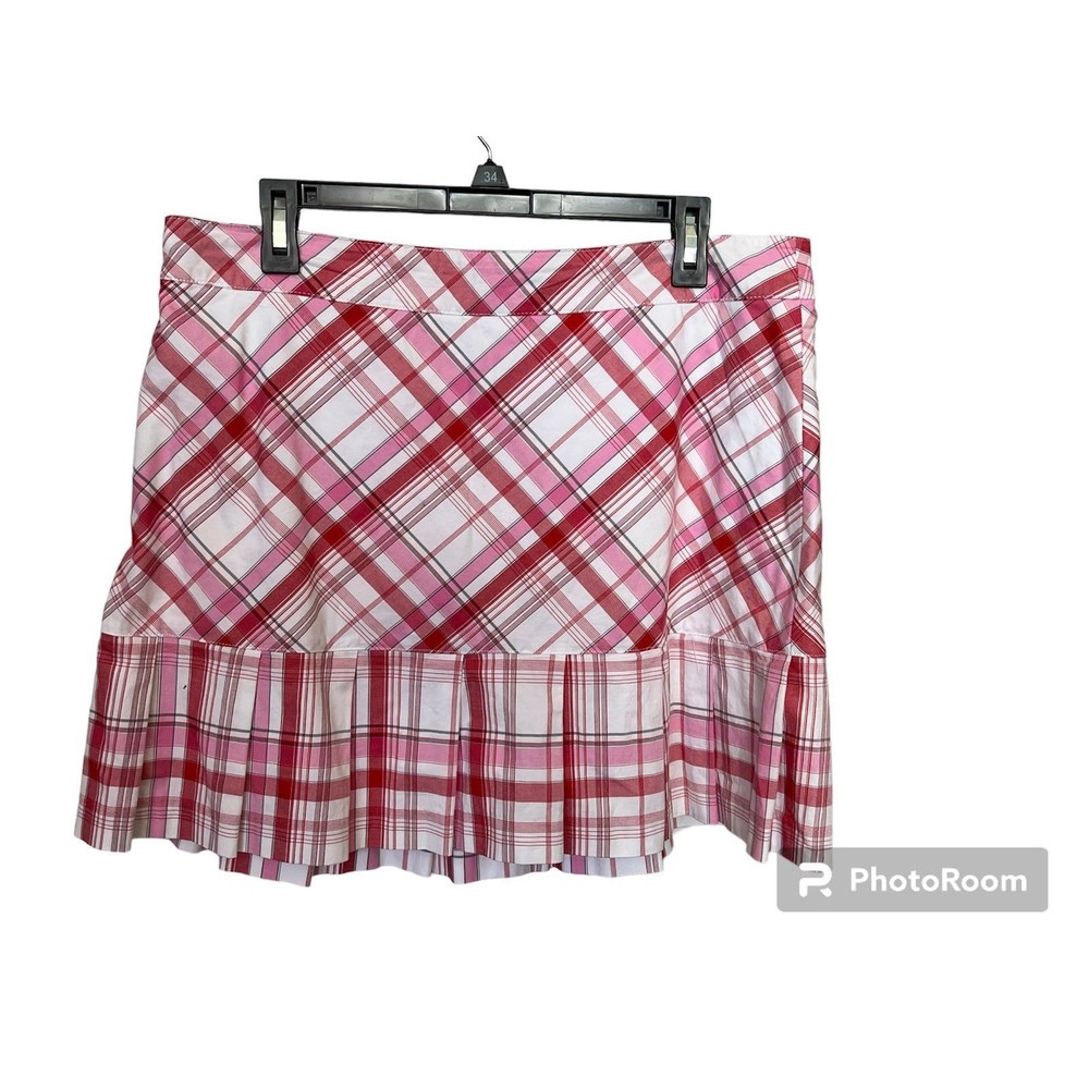 Lady Hagen Pink and White Plaid Mini Skirt